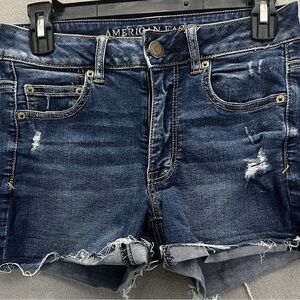 American Eagle Outfitters Hi-Rise Shortie Women's Blue Denim Shorts